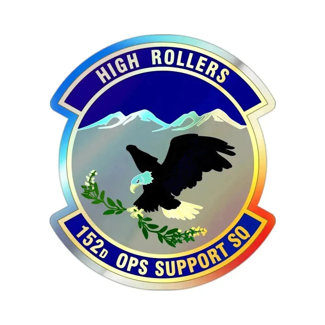 152d Operations Support Squadron (U.S. Air Force) Holographic STICKER Die-Cut Vinyl Decal 2 Inch Holographic - The Sticker Space