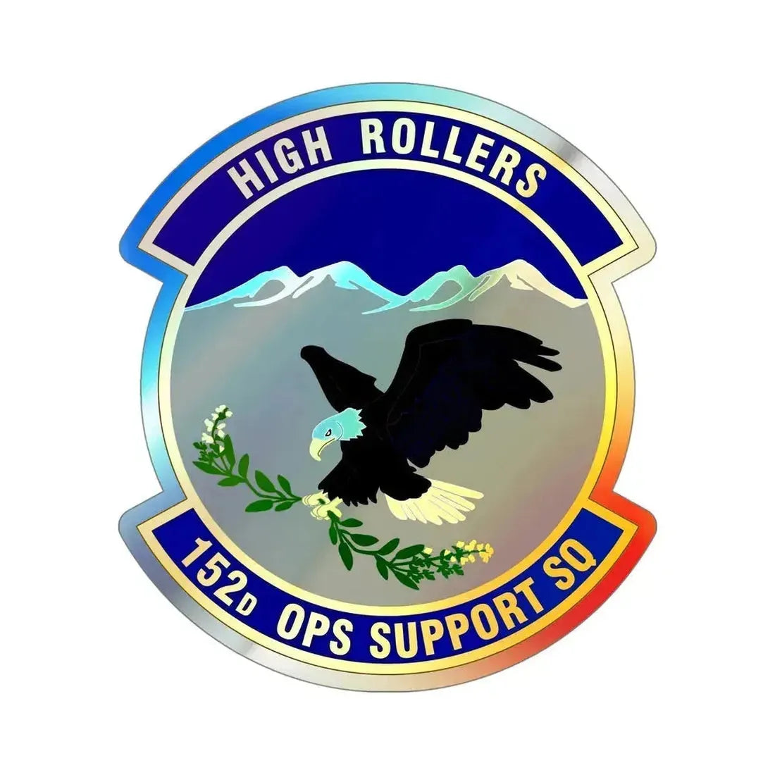 152d Operations Support Squadron (U.S. Air Force) Holographic STICKER Die-Cut Vinyl Decal 5 Inch Holographic - The Sticker Space