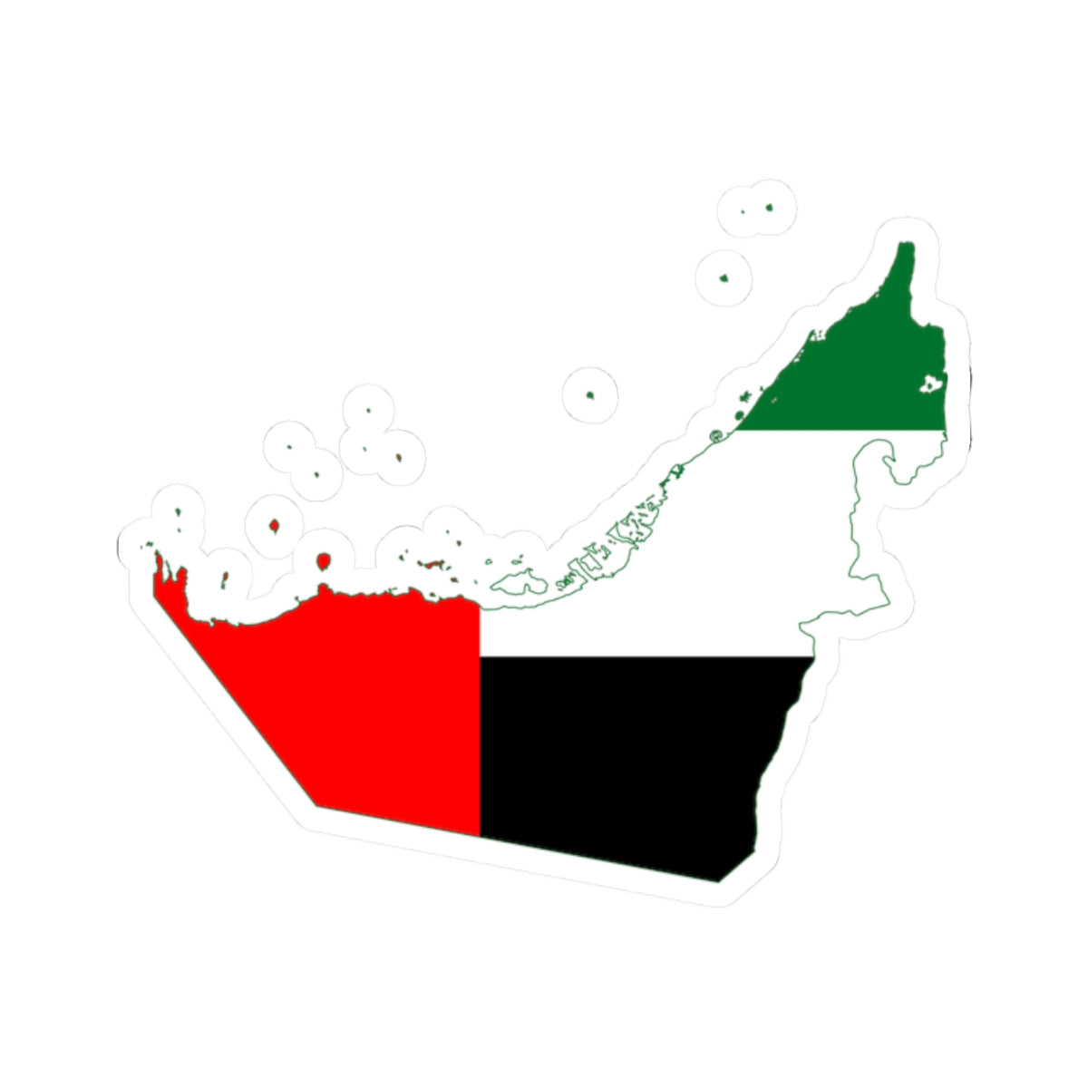 Flag map of the United Arab Emirates (United Arab Emirates) STICKER Vinyl Kiss-Cut Decal