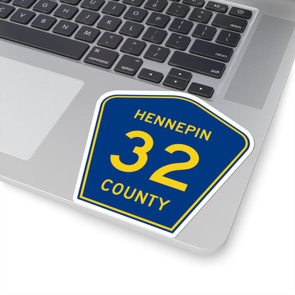Hennepin County 32 (Minnesota) (Road Sign) STICKER Vinyl Kiss-Cut Decal
