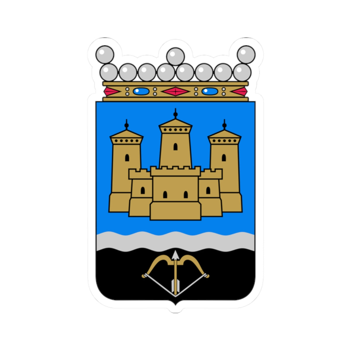 Savonlinna.vaakuna (Finland) (Coat of Arms) STICKER Vinyl Kiss-Cut Decal