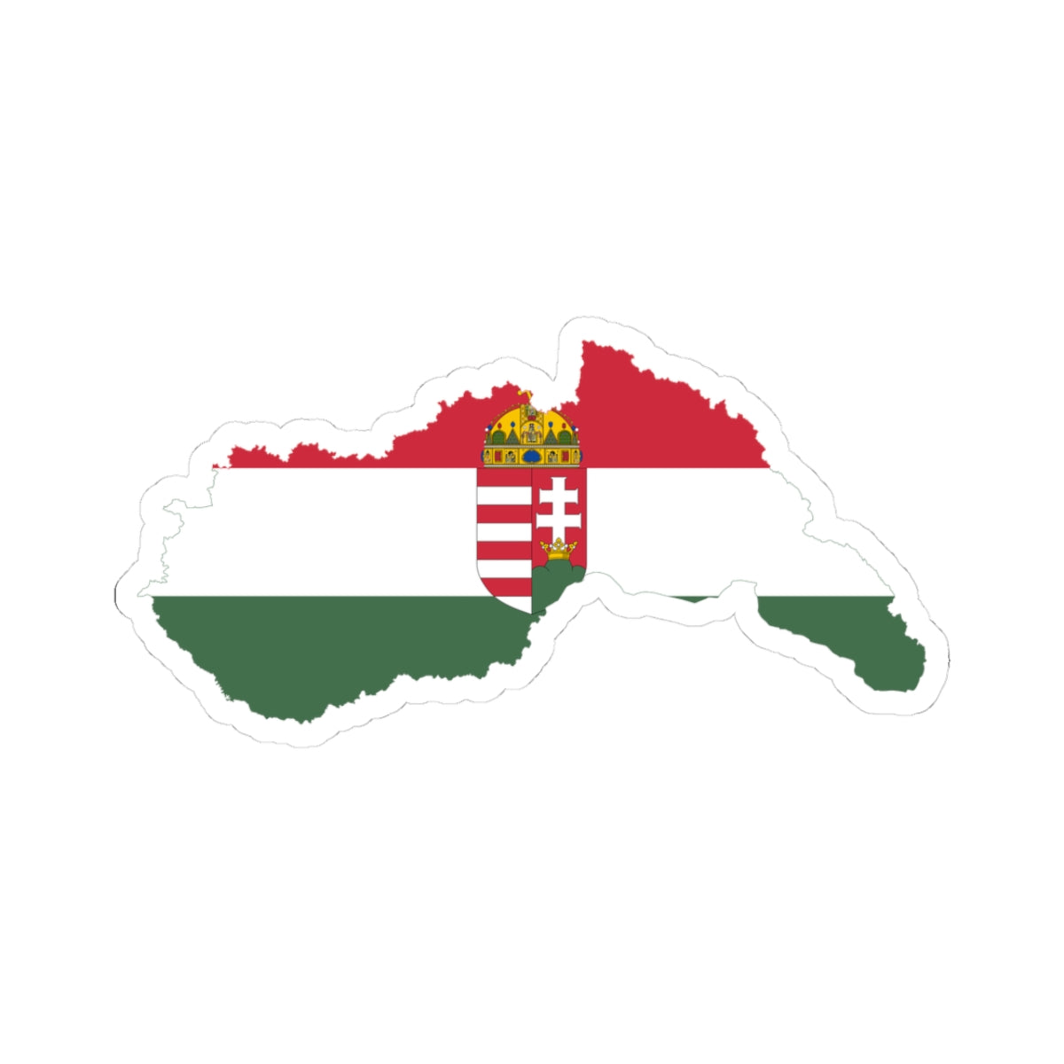 Flag-map of Hungary 1940-1941 (Hungary) STICKER Vinyl Kiss-Cut Decal