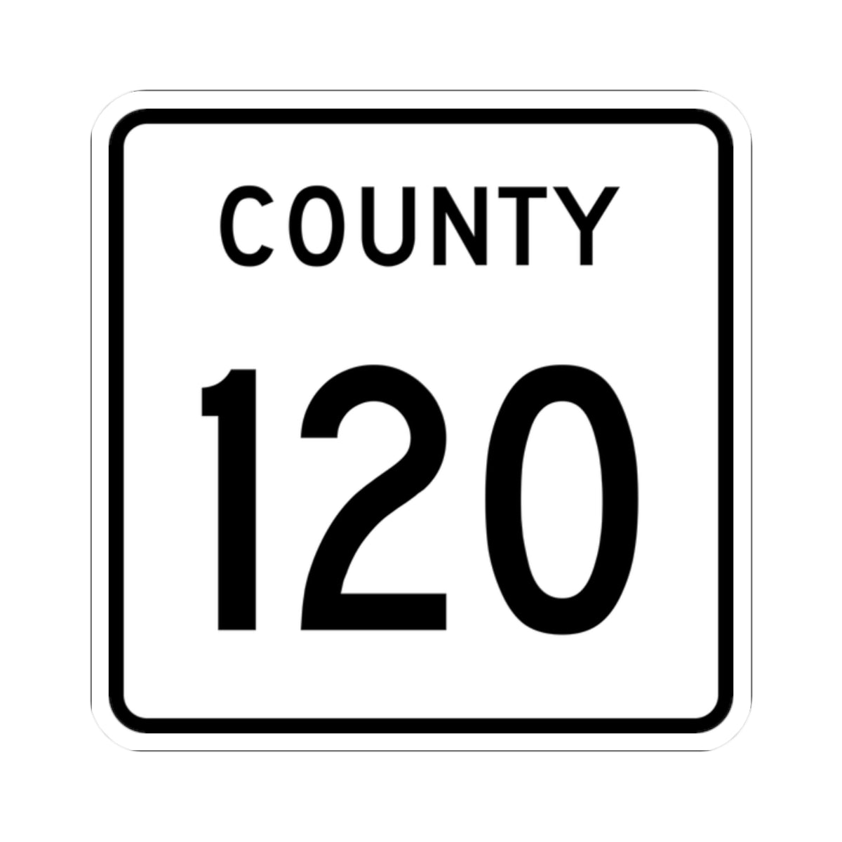 County 120 square (Minnesota) (Road Sign) STICKER Vinyl Kiss-Cut Decal