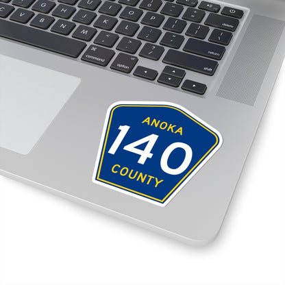 Anoka County 140 (Minnesota) (Road Sign) STICKER Vinyl Kiss-Cut Decal