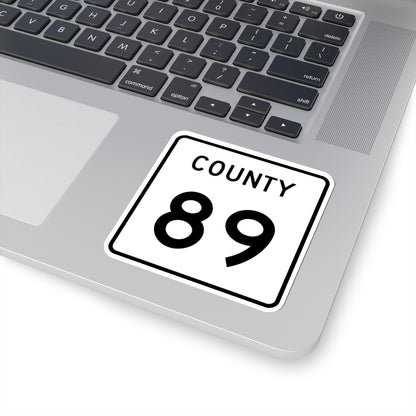 County 89 square (Minnesota) (Road Sign) STICKER Vinyl Kiss-Cut Decal
