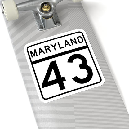 MD Route 43 (Maryland) (Road Sign) STICKER Vinyl Kiss-Cut Decal