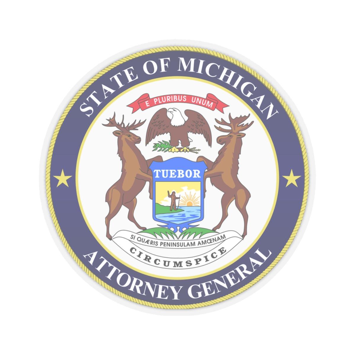 Seal of Michigan Attorney General - STICKER Vinyl Kiss-Cut Decal