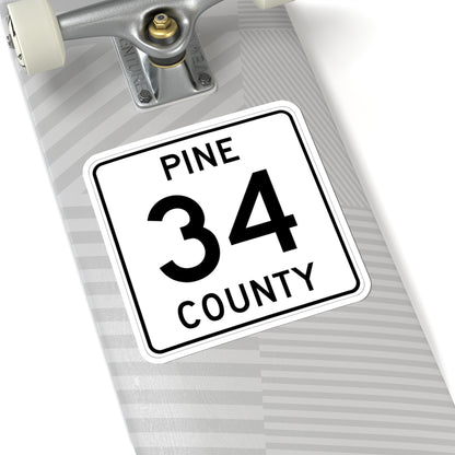 Pine County Route 34 MN (Minnesota) (Road Sign) STICKER Vinyl Kiss-Cut Decal
