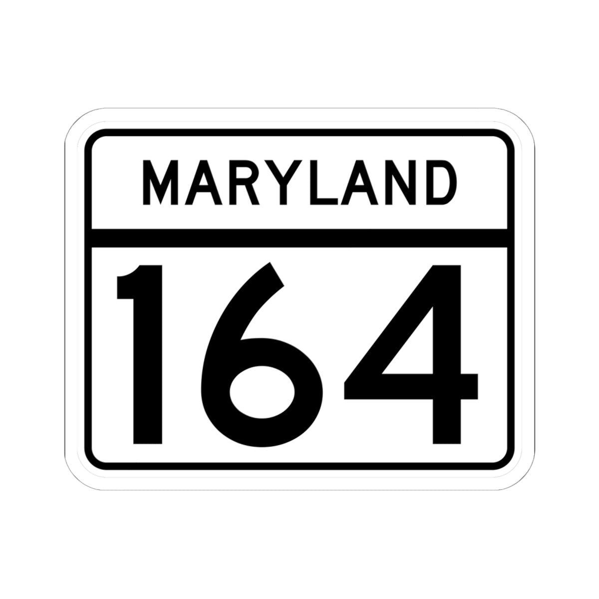 MD Route 164 (Maryland) (Road Sign) STICKER Vinyl Kiss-Cut Decal