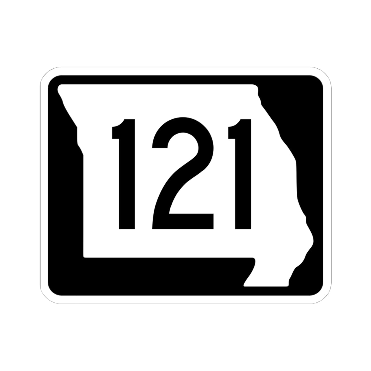 MO-121 (Missouri) (Road Sign) STICKER Vinyl Kiss-Cut Decal