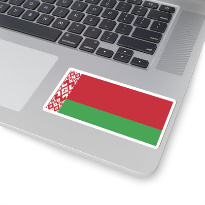 Belarus flag on law (Belarus) STICKER Vinyl Kiss-Cut Decal