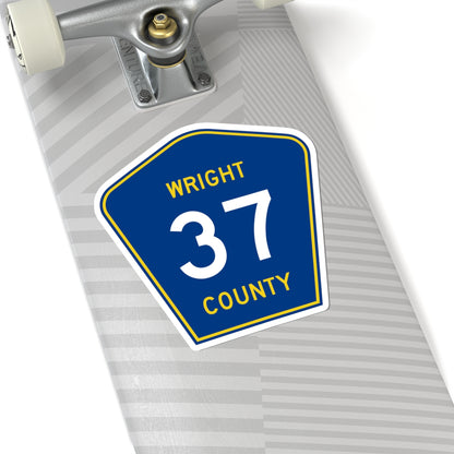 Wright County Route 37 (Minnesota) (Road Sign) STICKER Vinyl Kiss-Cut Decal