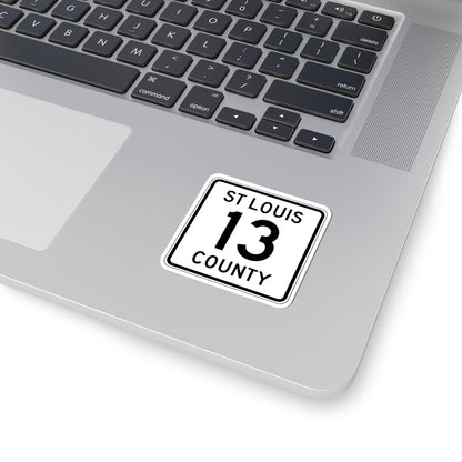 St. Louis County Route 13 (Minnesota) (Road Sign) STICKER Vinyl Kiss-Cut Decal