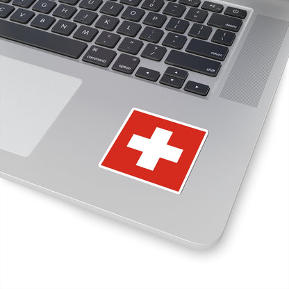 Flag of Switzerland 2-3 (Switzerland) STICKER Vinyl Kiss-Cut Decal