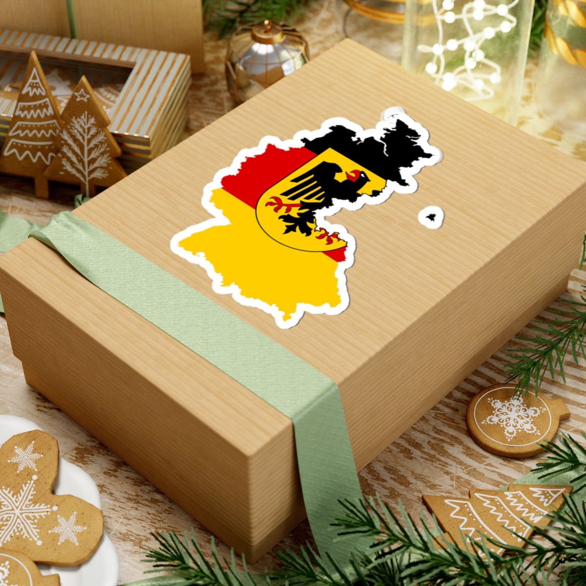 Flag map of West Germany 1949-1990 (Germany) STICKER Vinyl Kiss-Cut Decal