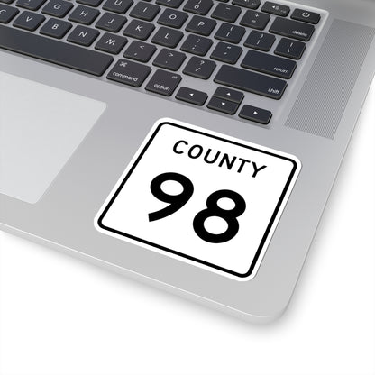 County 98 square (Minnesota) (Road Sign) STICKER Vinyl Kiss-Cut Decal