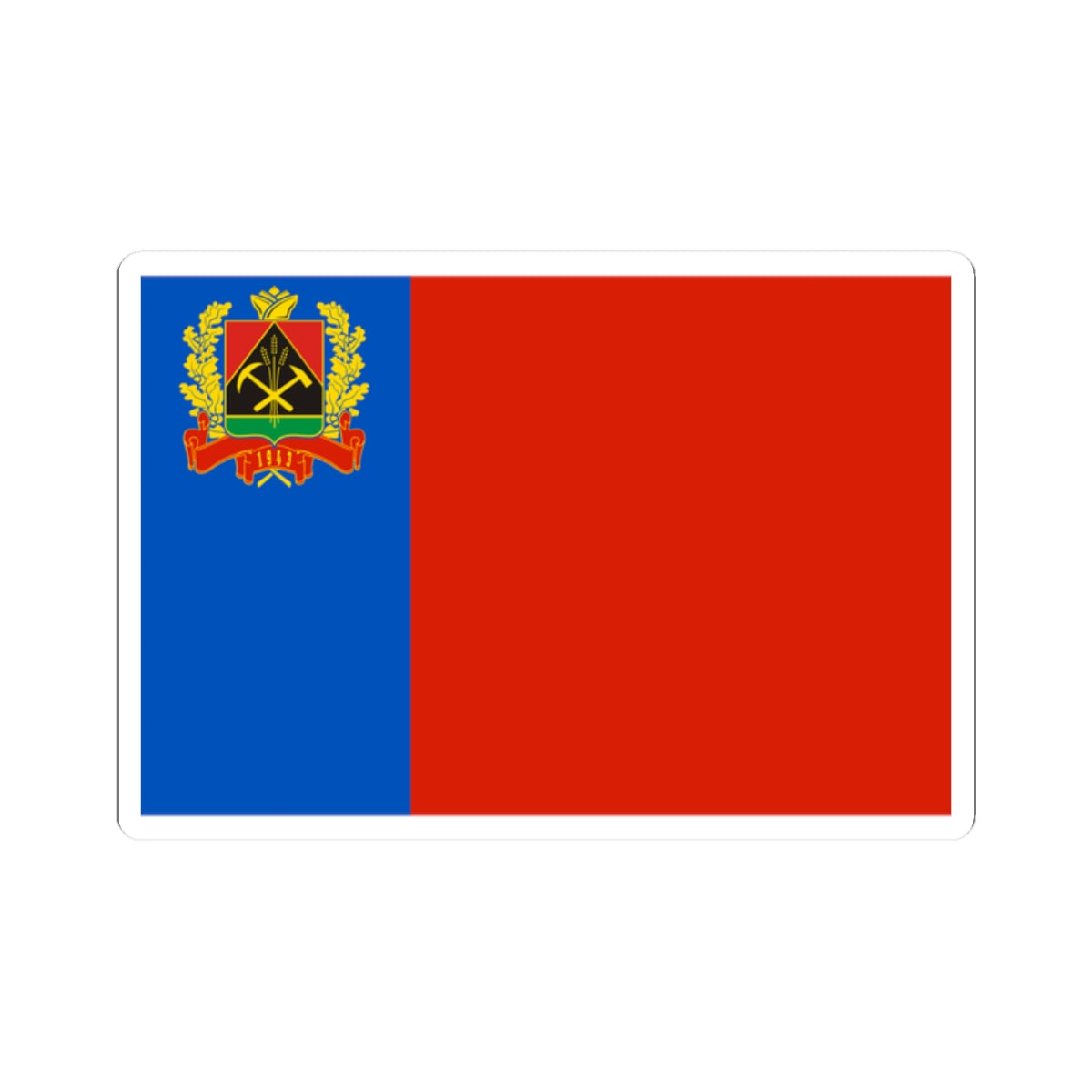 Flag of Kemerovo oblast 2003 (Russia) STICKER Vinyl Kiss-Cut Decal