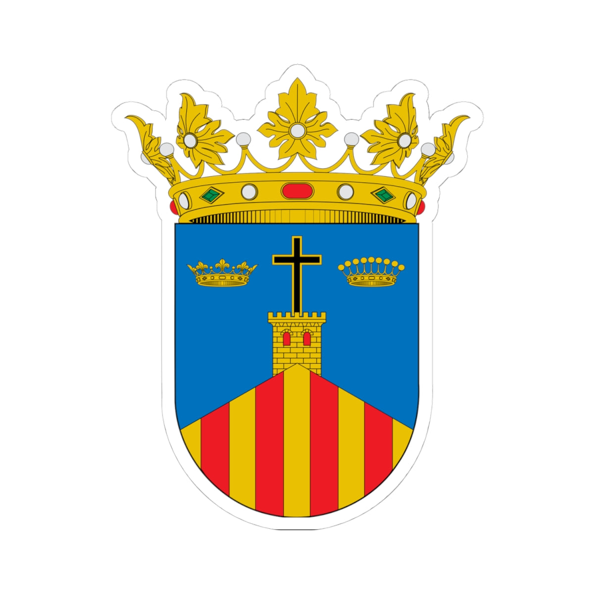 Escudo de Malón (Spain) (Coat of Arms) STICKER Vinyl Kiss-Cut Decal