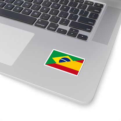 Flag of Brazil and Spain (Spain) STICKER Vinyl Kiss-Cut Decal