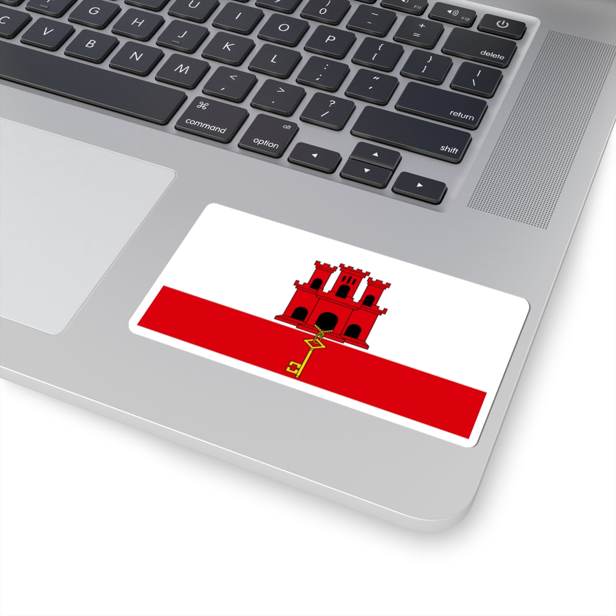 Flag of Gibraltar (United Kingdom) STICKER Vinyl Kiss-Cut Decal