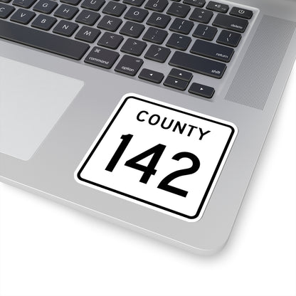 County 142 square (Minnesota) (Road Sign) STICKER Vinyl Kiss-Cut Decal