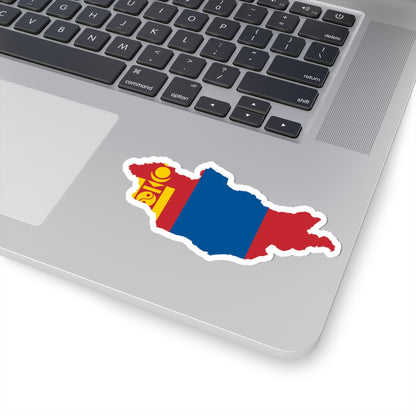 Flag-map of Mongolia (Mongolia) STICKER Vinyl Kiss-Cut Decal