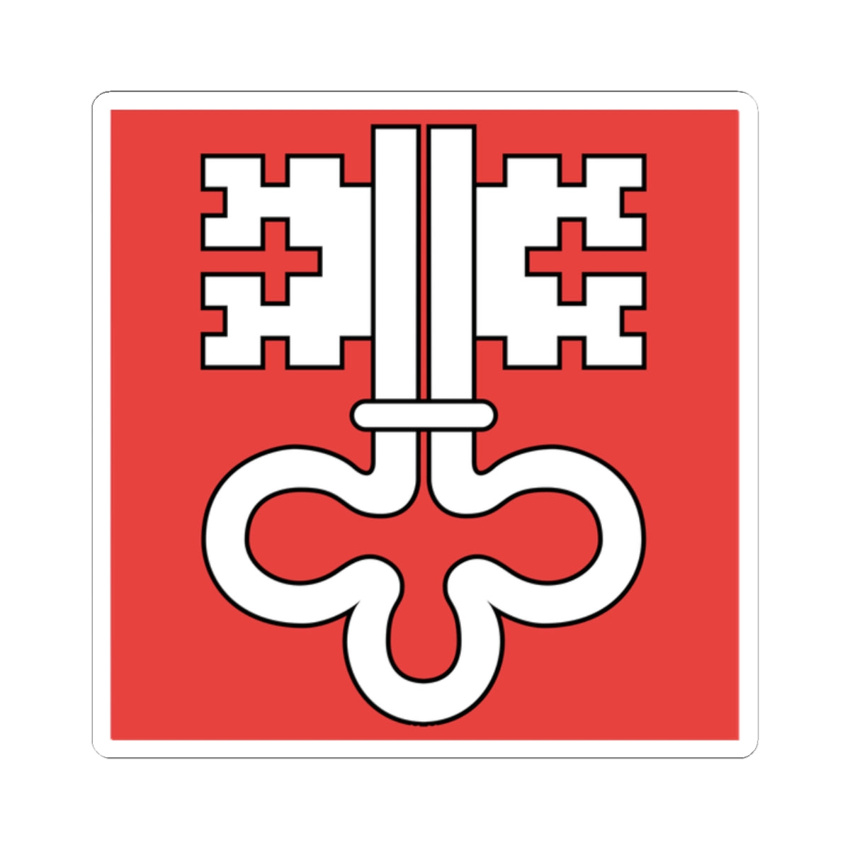 Flag of Canton of Nidwalden (Switzerland) STICKER Vinyl Kiss-Cut Decal