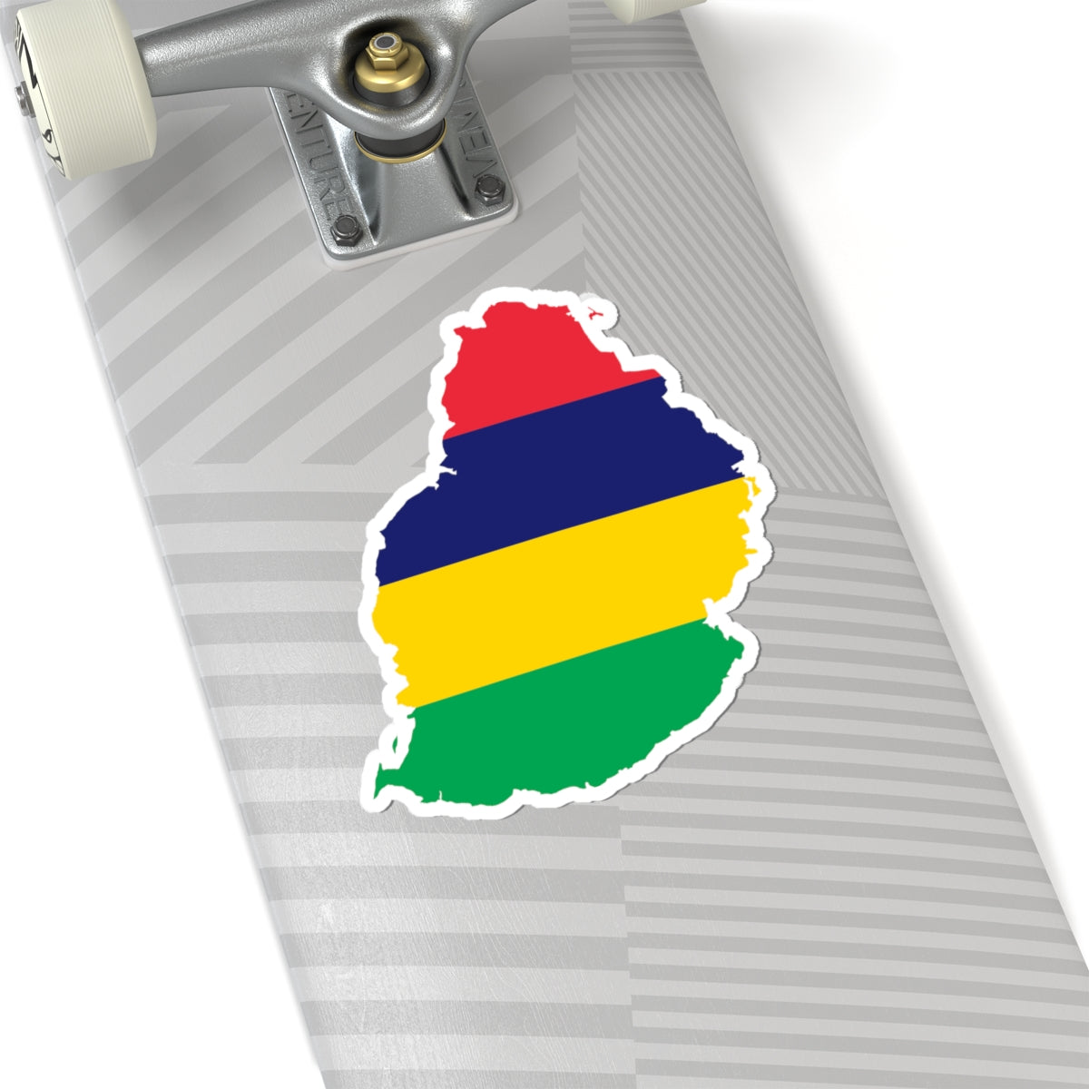 Map of Mauritius with flag (Mauritius) STICKER Vinyl Kiss-Cut Decal