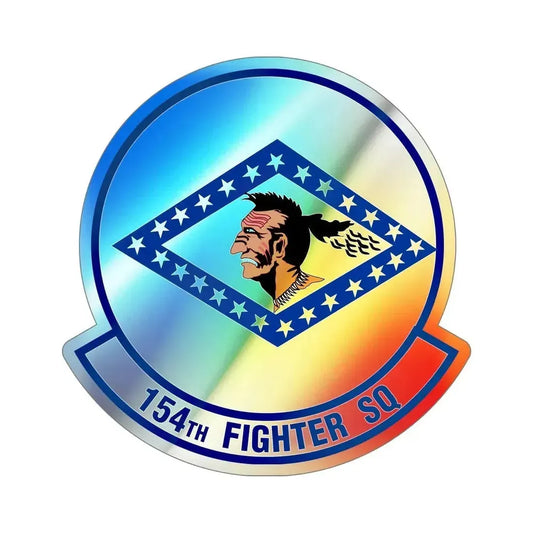154 Fighter Squadron (U.S. Air Force) Holographic STICKER Die-Cut Vinyl Decal 6 Inch Holographic - The Sticker Space