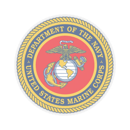 Department Of The Navy United States Marine Corps (USMC) STICKER Vinyl Kiss-Cut Decal-3" × 3"-Transparent-The Sticker Space