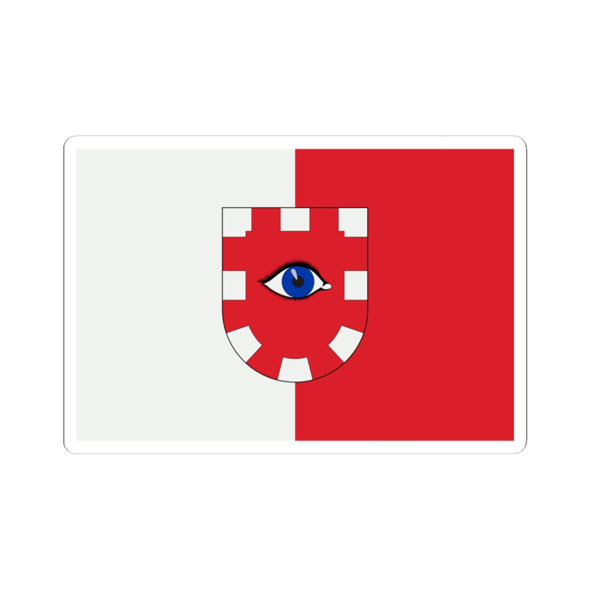 Bandera de lAlcúdia de Veo (Spain) (Coat of Arms) STICKER Vinyl Kiss-Cut Decal