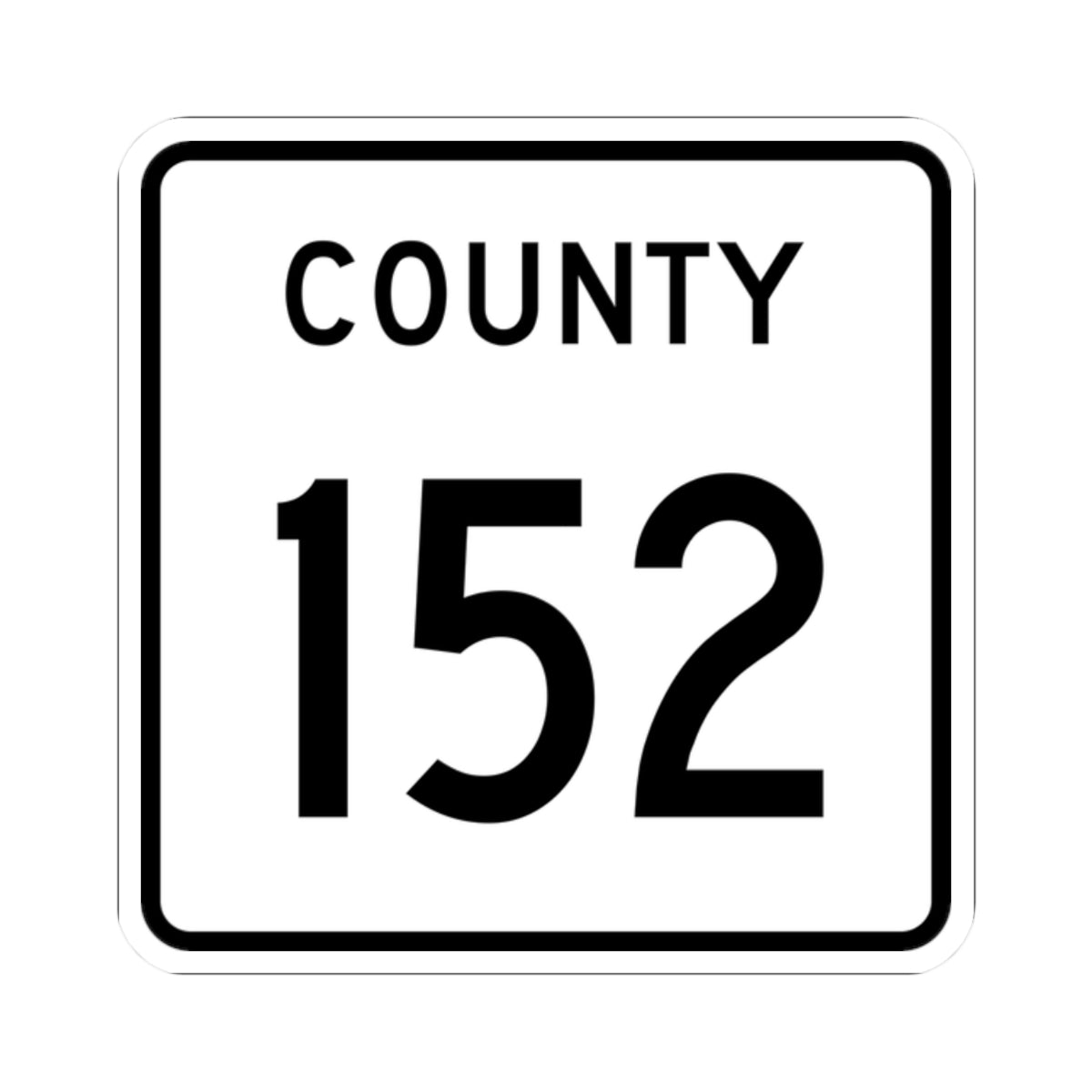 County 152 square (Minnesota) (Road Sign) STICKER Vinyl Kiss-Cut Decal