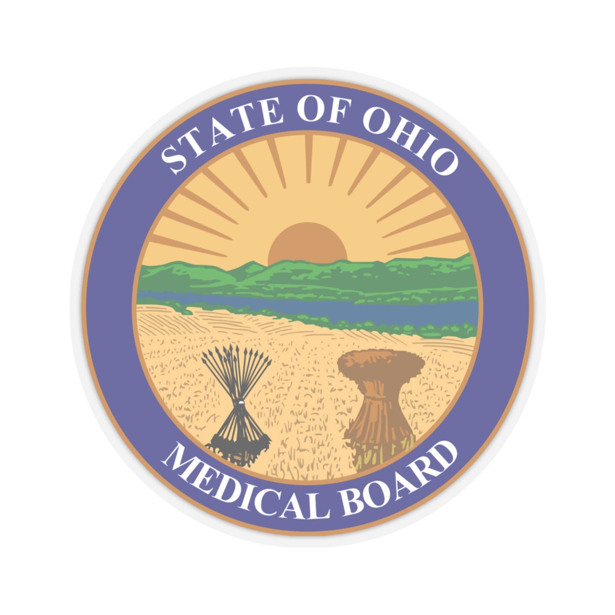 Seal of the Ohio Medical Board - STICKER Vinyl Kiss-Cut Decal