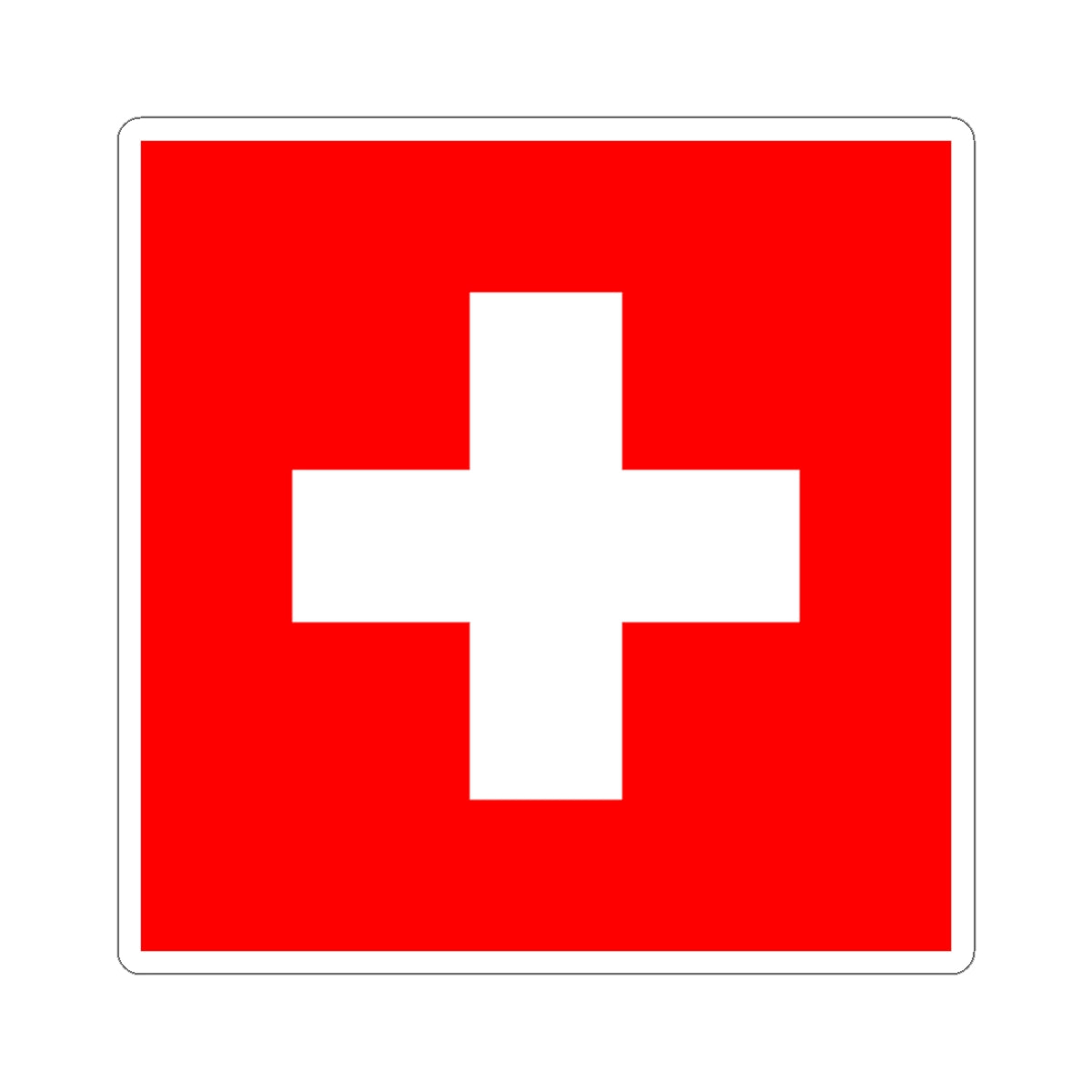 Flag of Switzerland (Switzerland) STICKER Vinyl Kiss-Cut Decal