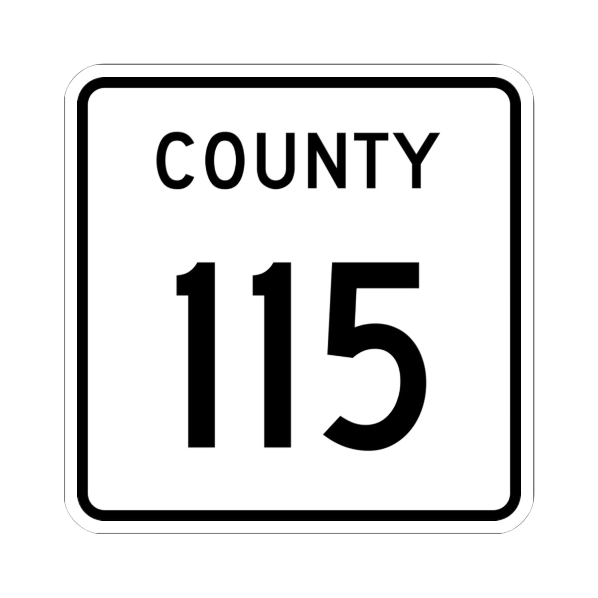 County 115 square (Minnesota) (Road Sign) STICKER Vinyl Kiss-Cut Decal