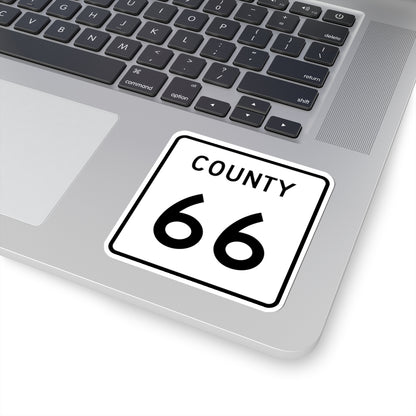 County 66 square (Minnesota) (Road Sign) STICKER Vinyl Kiss-Cut Decal