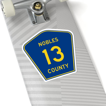 Nobles County Route 13 (Minnesota) (Road Sign) STICKER Vinyl Kiss-Cut Decal