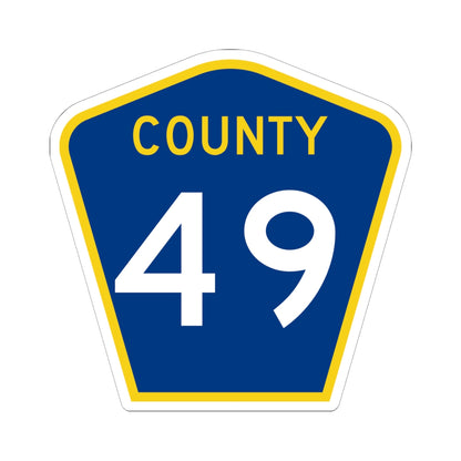 County 49 MN (Minnesota) (Road Sign) STICKER Vinyl Kiss-Cut Decal