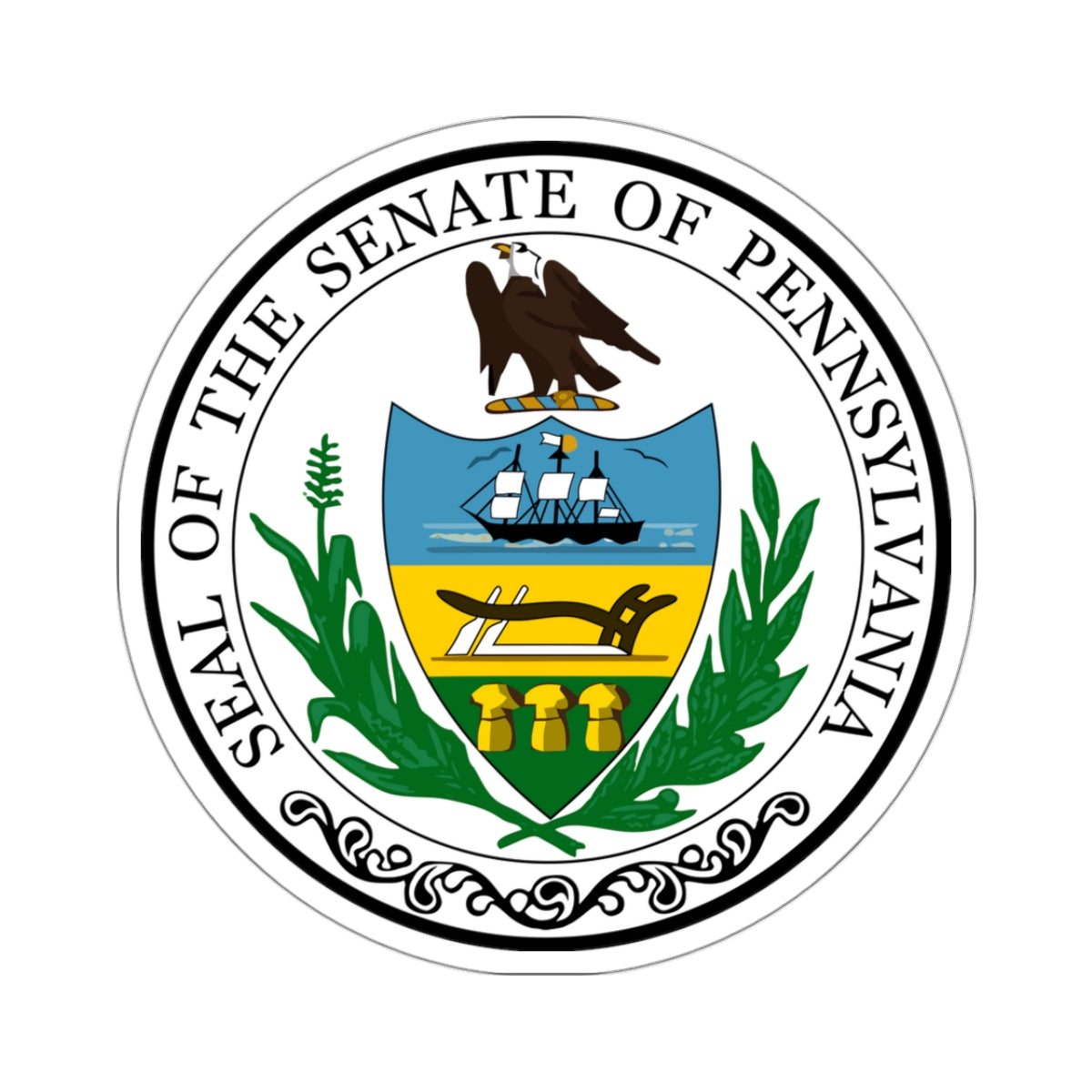 Seal of the Senate of Pennsylvania - STICKER Vinyl Kiss-Cut Decal