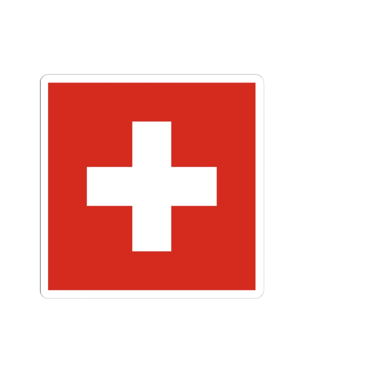 Flag of Switzerland with spacing (Switzerland) STICKER Vinyl Kiss-Cut Decal