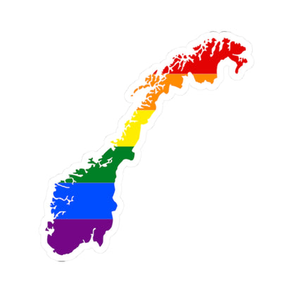 LGBT flag map of Norway (Norway) STICKER Vinyl Kiss-Cut Decal