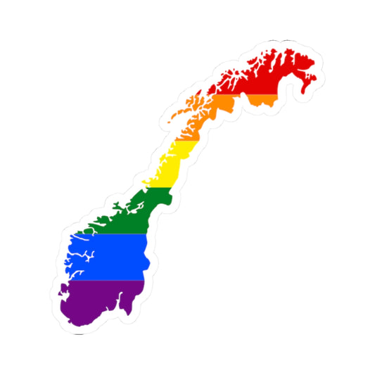 LGBT flag map of Norway (Norway) STICKER Vinyl Kiss-Cut Decal