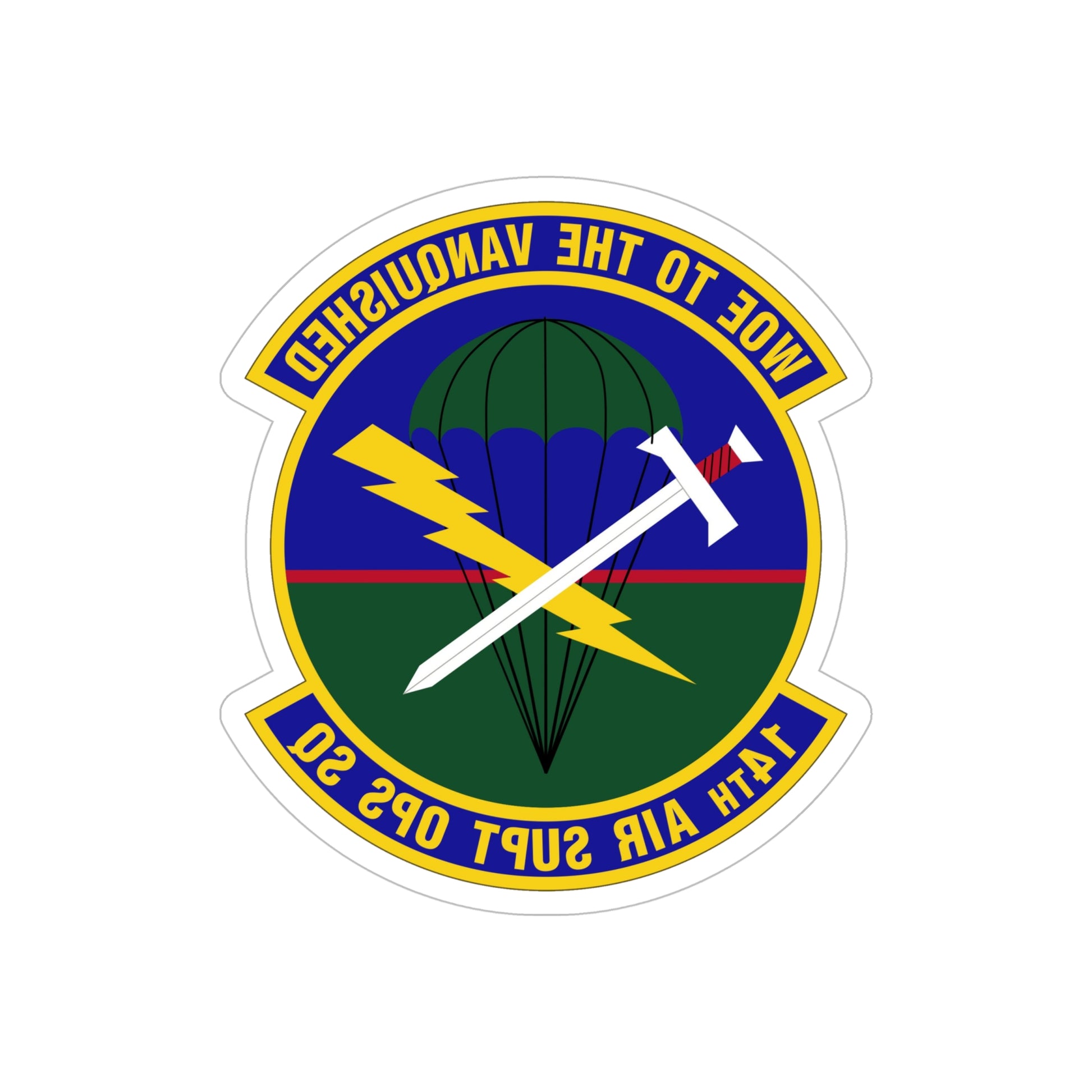 14 Air Support Operations Squadron ACC (U.S. Air Force) REVERSE PRINT Transparent STICKER-6" × 6"-The Sticker Space