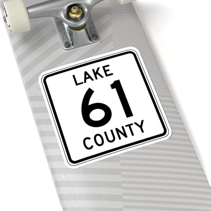 Lake County Route 61 MN (Minnesota) (Road Sign) STICKER Vinyl Kiss-Cut Decal