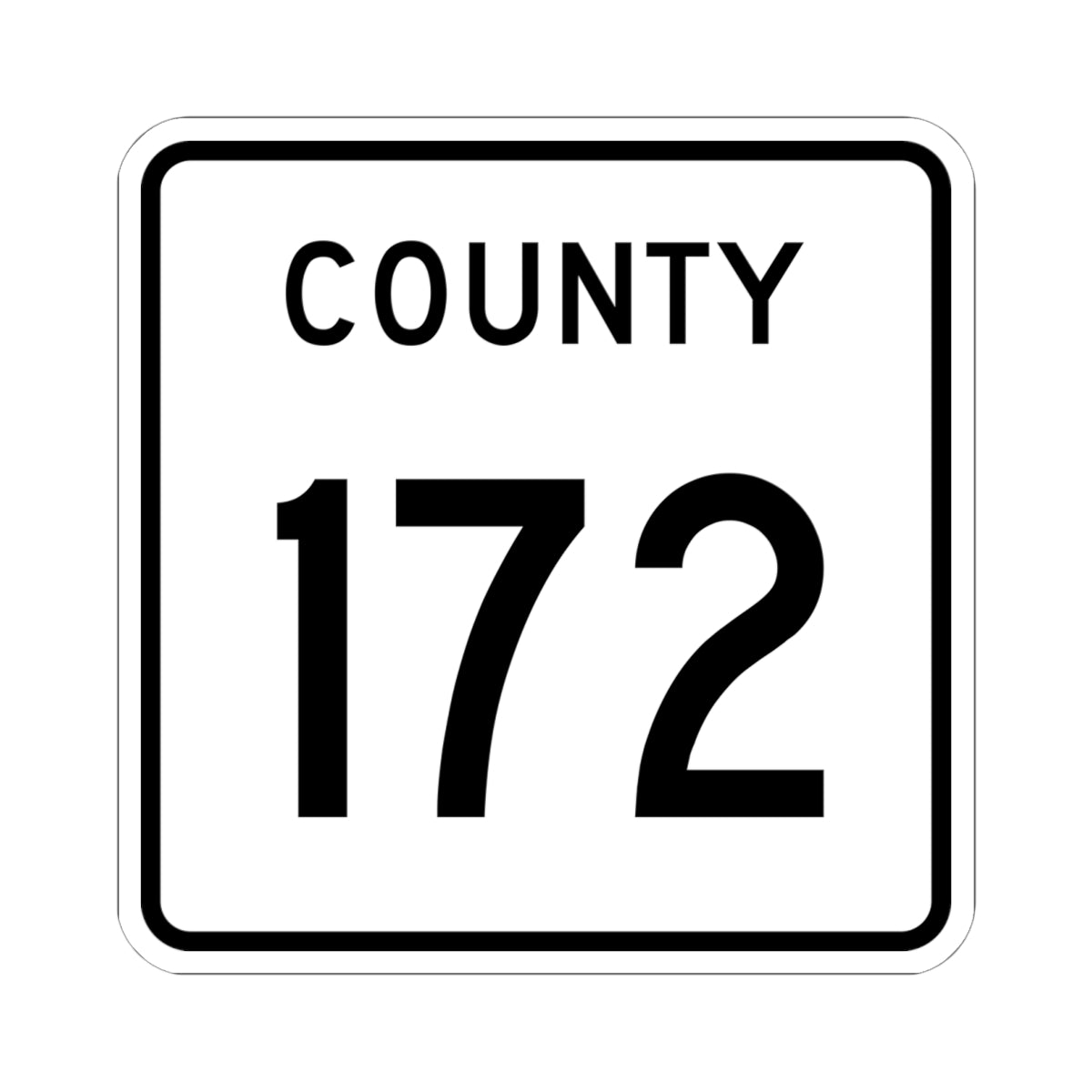 County 172 square (Minnesota) (Road Sign) STICKER Vinyl Kiss-Cut Decal