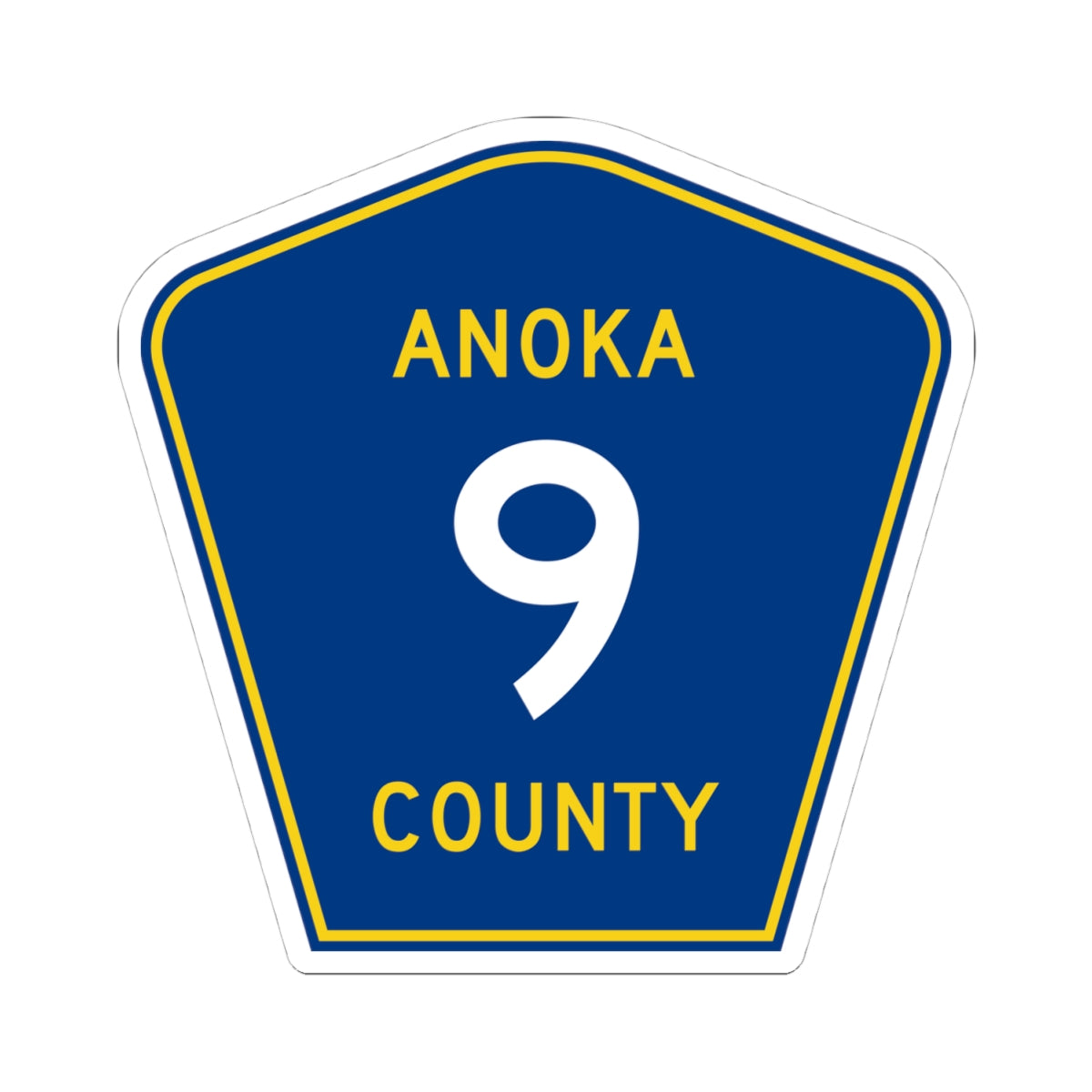 Anoka County 9 (Minnesota) (Road Sign) STICKER Vinyl Kiss-Cut Decal
