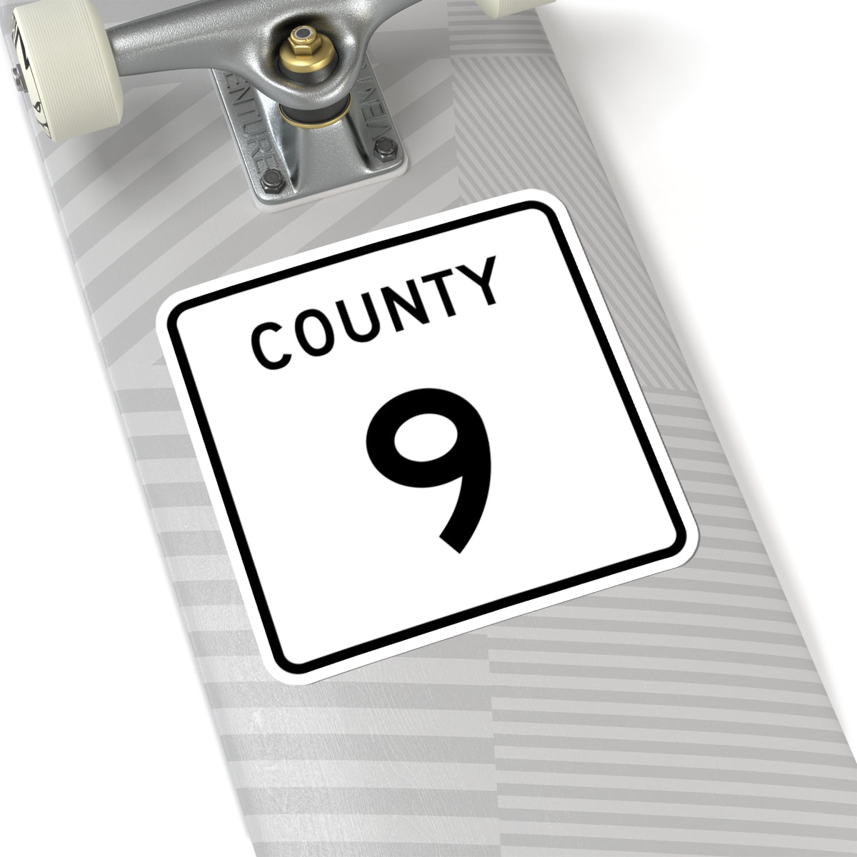 County 9 square (Minnesota) (Road Sign) STICKER Vinyl Kiss-Cut Decal