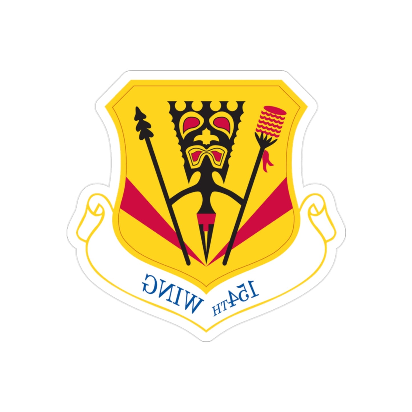 154th Wing (U.S. Air Force) REVERSE PRINT Transparent STICKER-2" × 2"-The Sticker Space