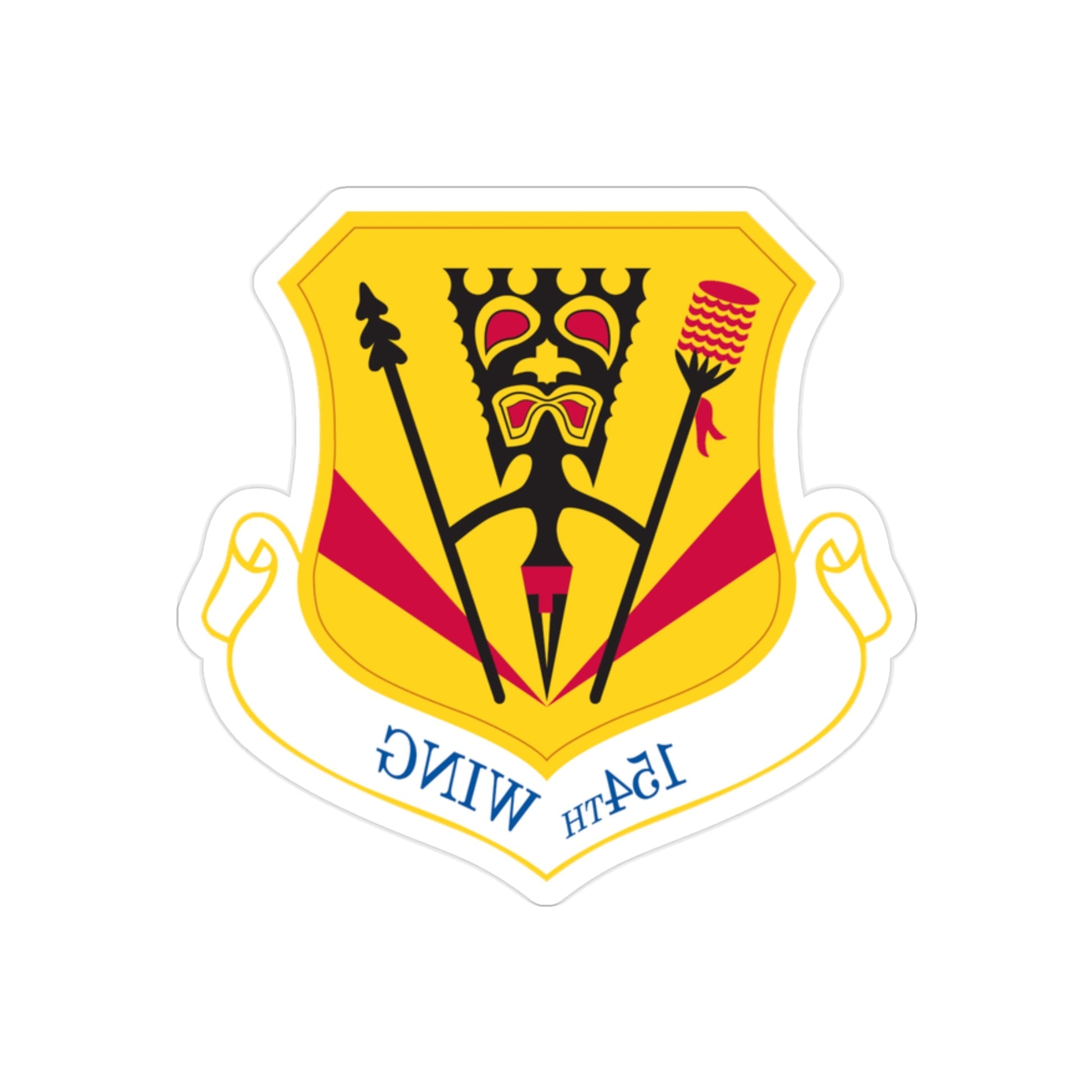 154th Wing (U.S. Air Force) REVERSE PRINT Transparent STICKER-2" × 2"-The Sticker Space