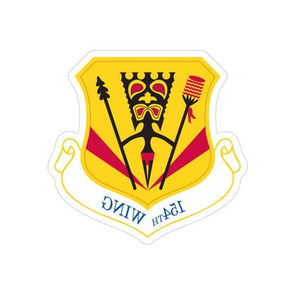 154th Wing (U.S. Air Force) REVERSE PRINT Transparent STICKER-3" × 3"-The Sticker Space